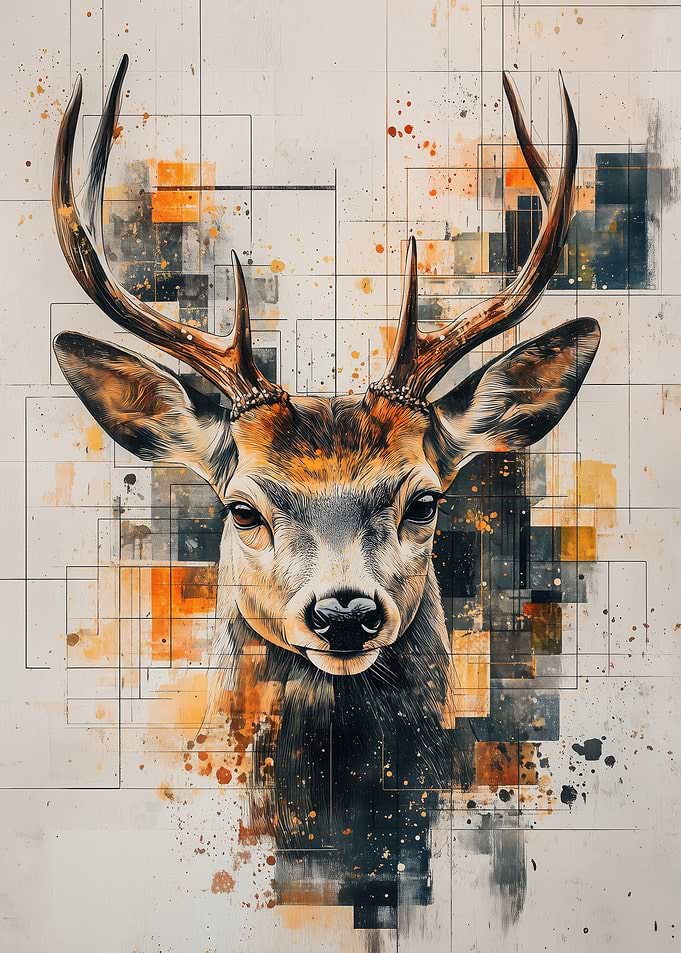 Geometric Deer Portrait
