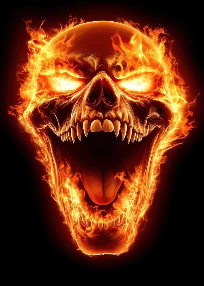 Flaming Skull