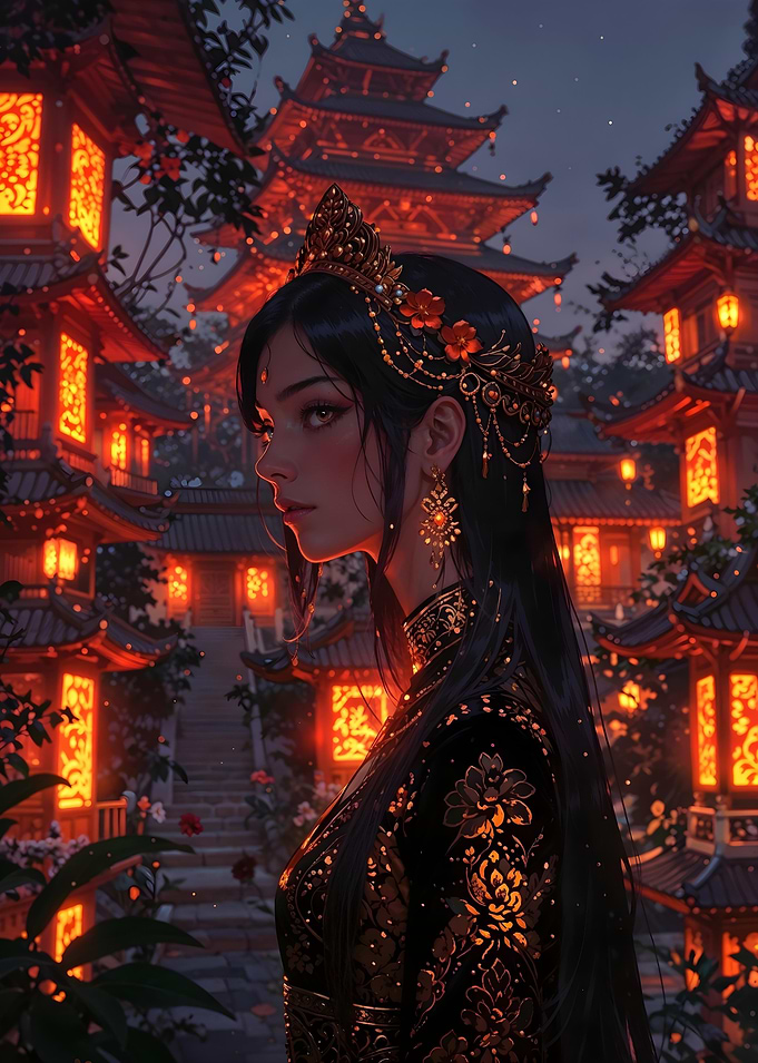 Asian Girl in Traditional Dress