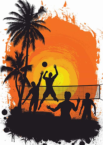 Beach Volleyball Sunset