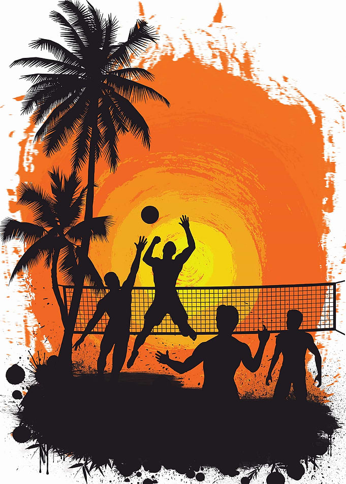Beach Volleyball Sunset