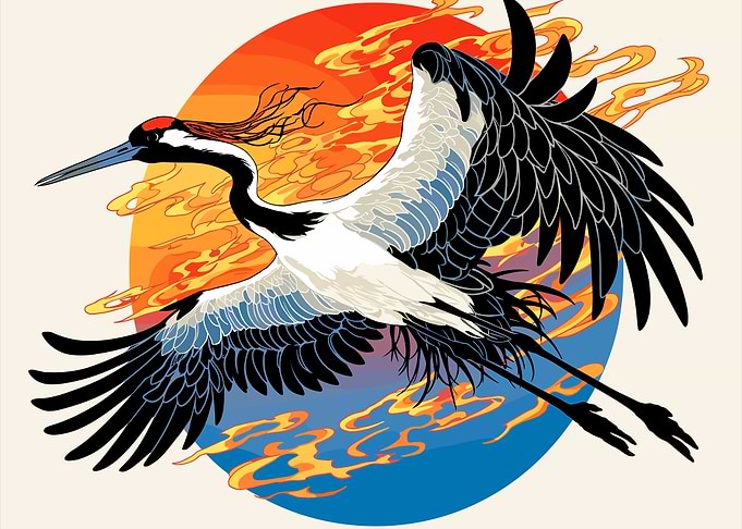 Japanese Crane Illustration