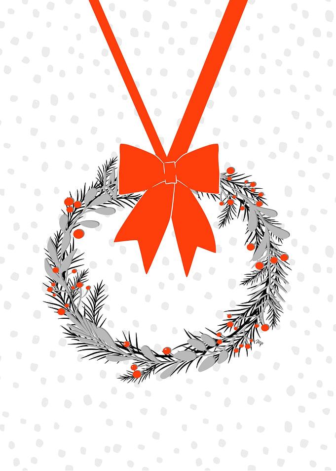 Christmas Wreath with red Bow