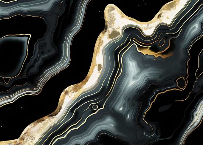 Abstract Gold & Black Marble
