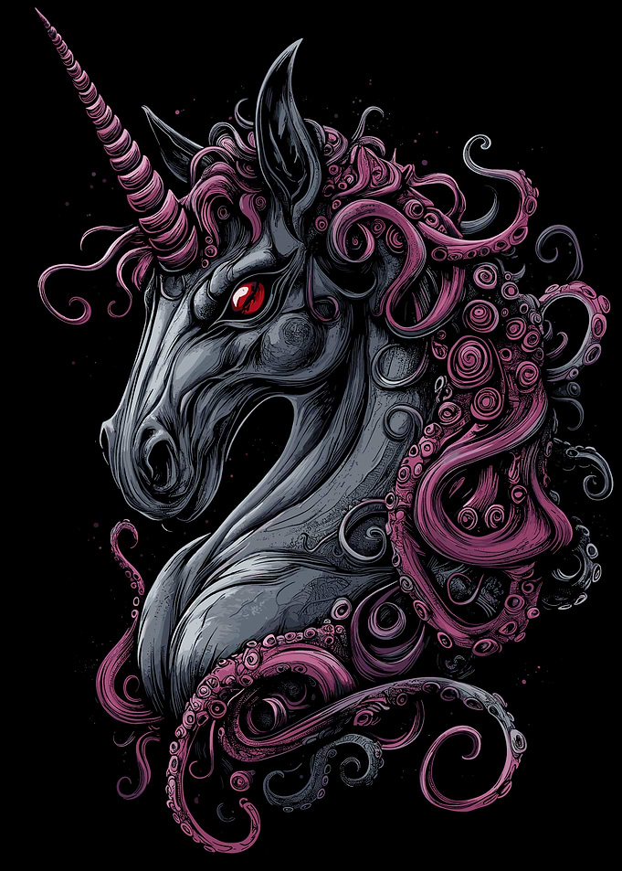 Gothic Unicorn with Tentacles