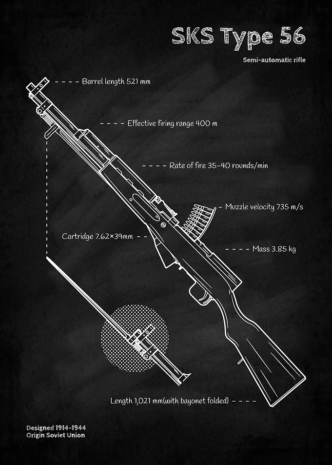 SKS Type 56 Rifle blueprint