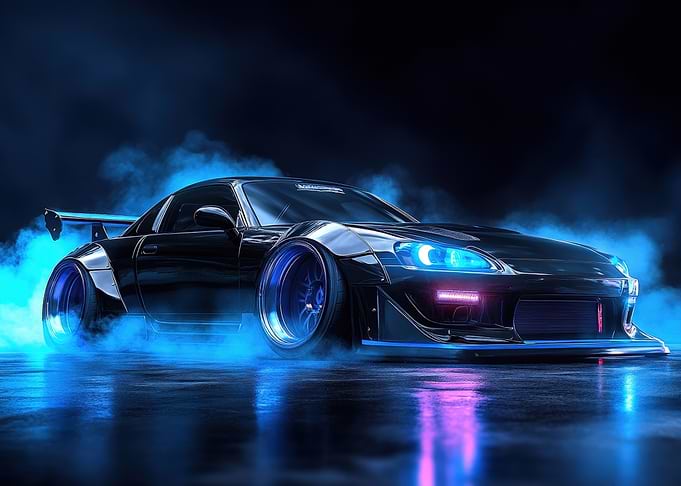 Black Tuned Sports Car