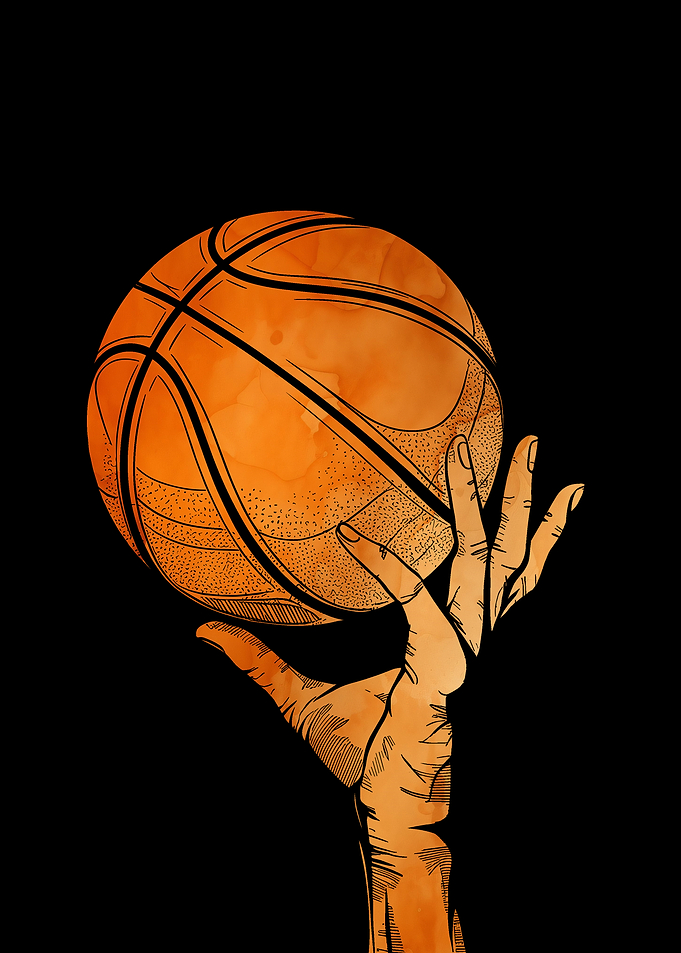 Basketball Hand Illustration Pop art