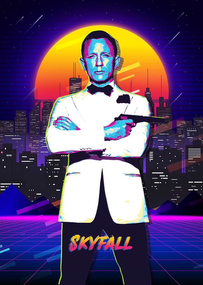 James Bond Skyfall Retro Art