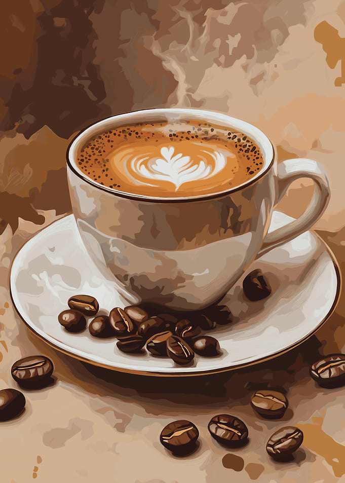 Coffee Cup with Beans