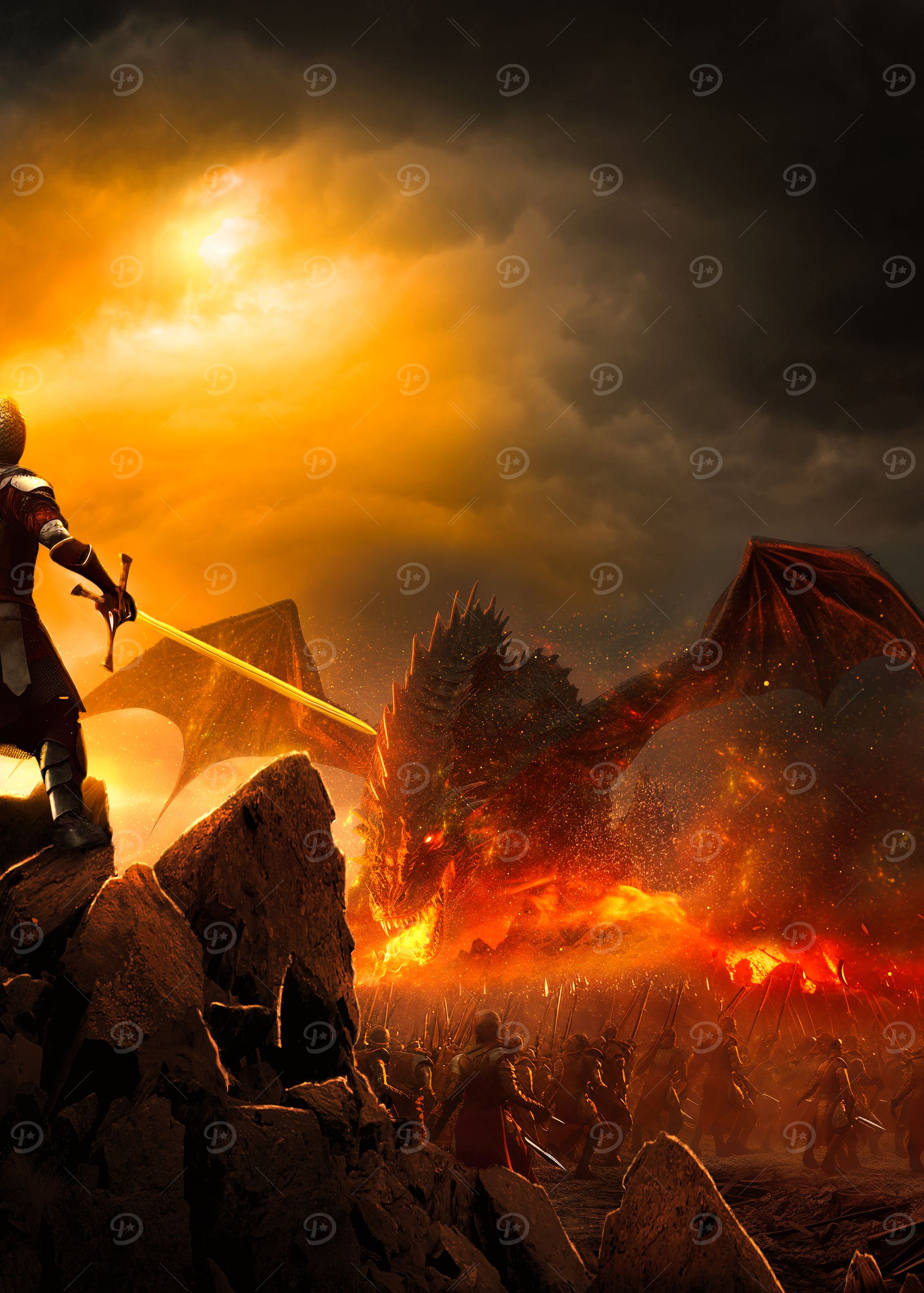 Dragon and Knight Battle