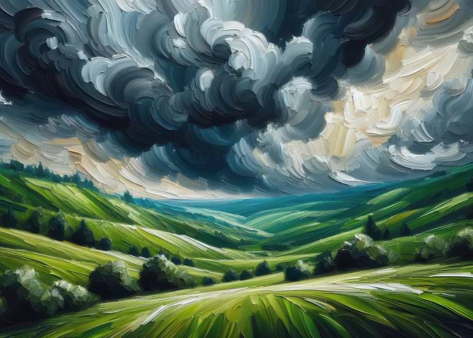 Stormy Landscape Painting