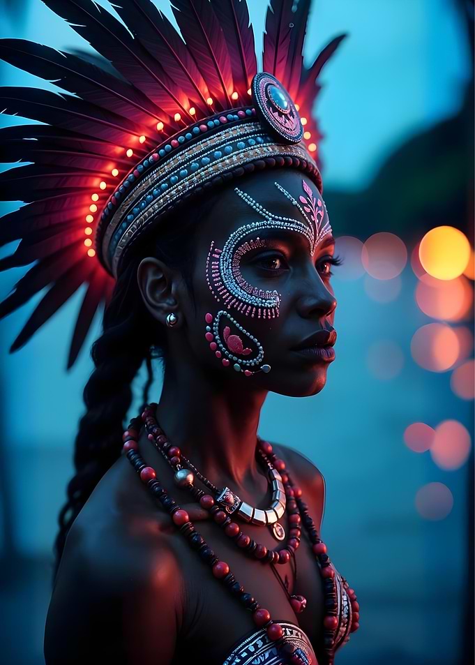 Tribal Woman with Headdress