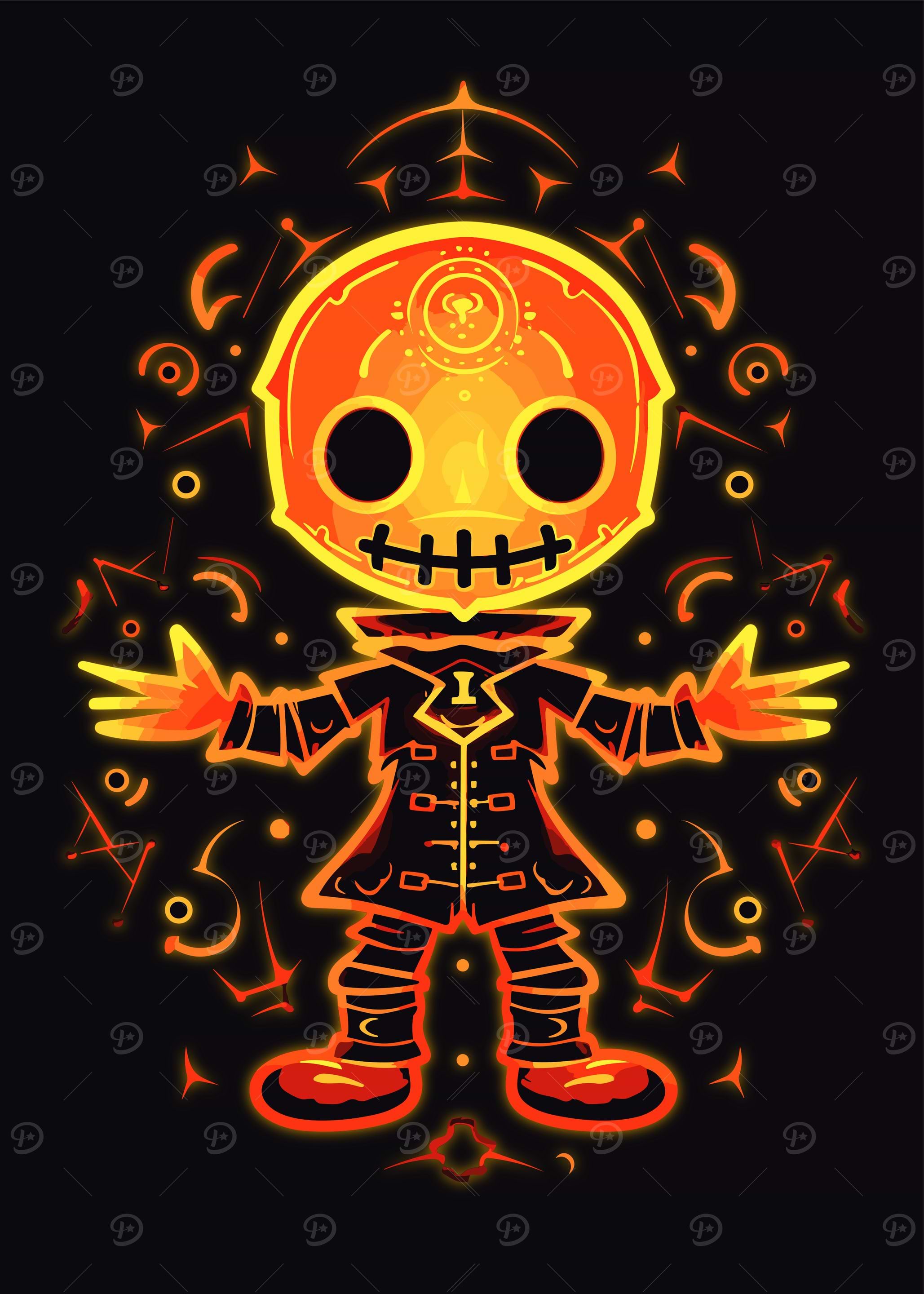 Glowing Skull Figure