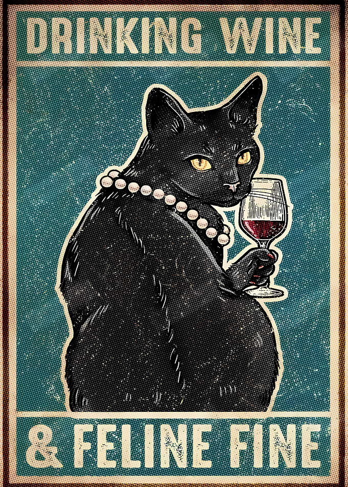 Drinking Wine & Feline Fine