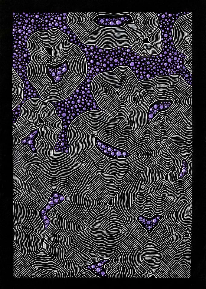 Abstract Space Purple Pearls