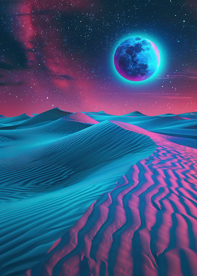 Neon Desert Night Luminescence