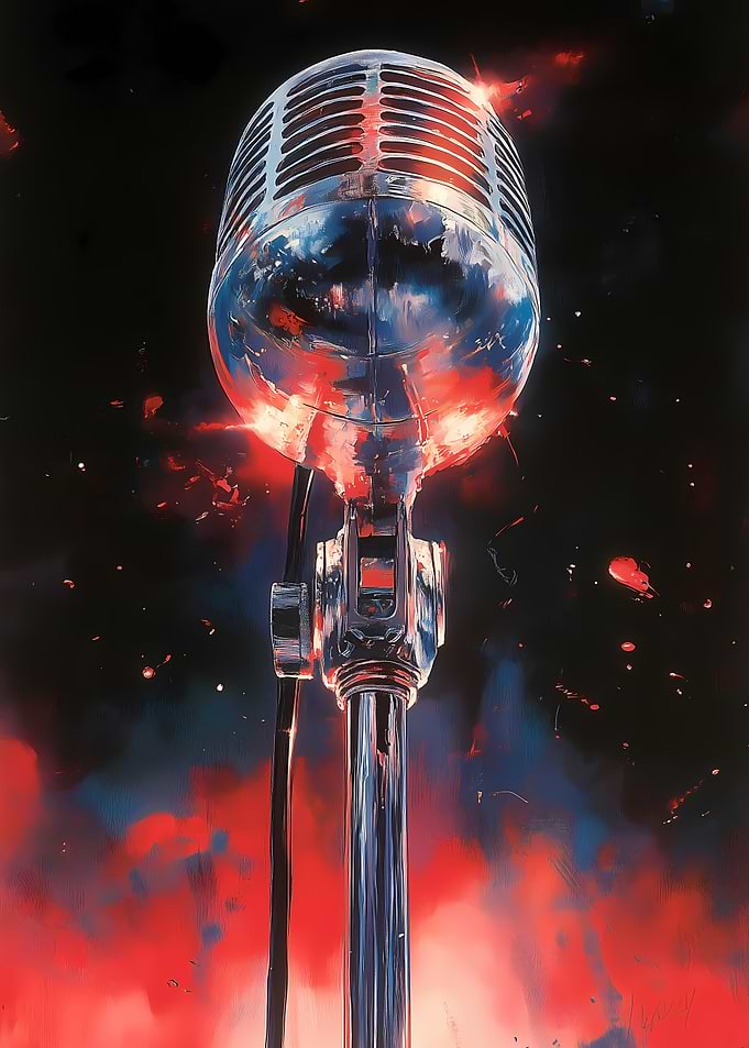 Vintage Microphone Art