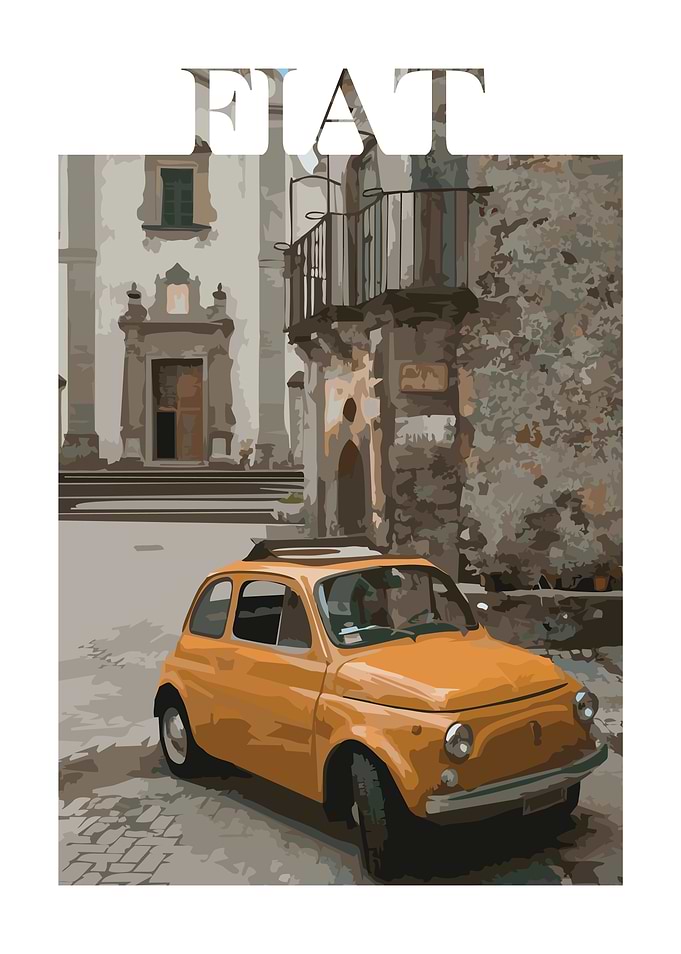 Fiat 500 in Italian Town