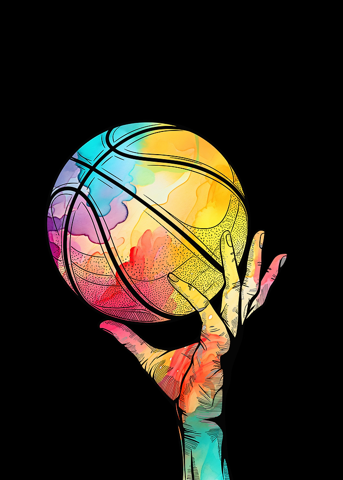 Basketball Hand Illustration Pop art