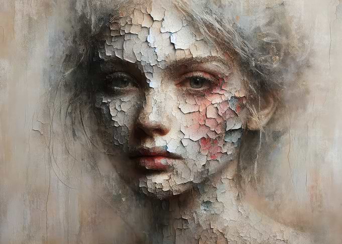 Cracked Portrait Of a Woman
