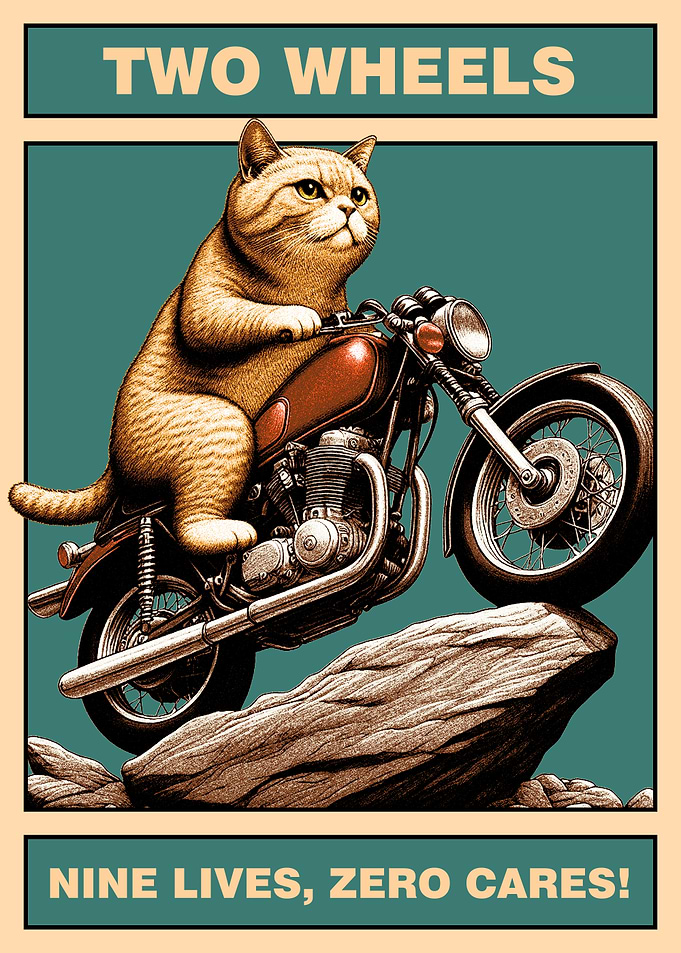 Funny Cat Motorcycle