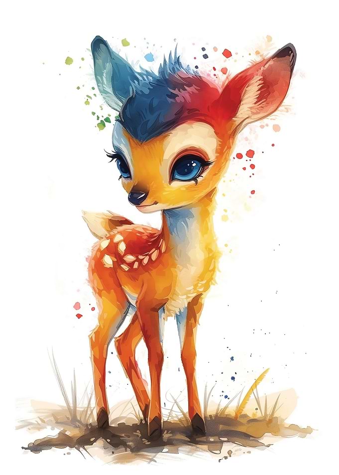 Cute Watercolor Fawn