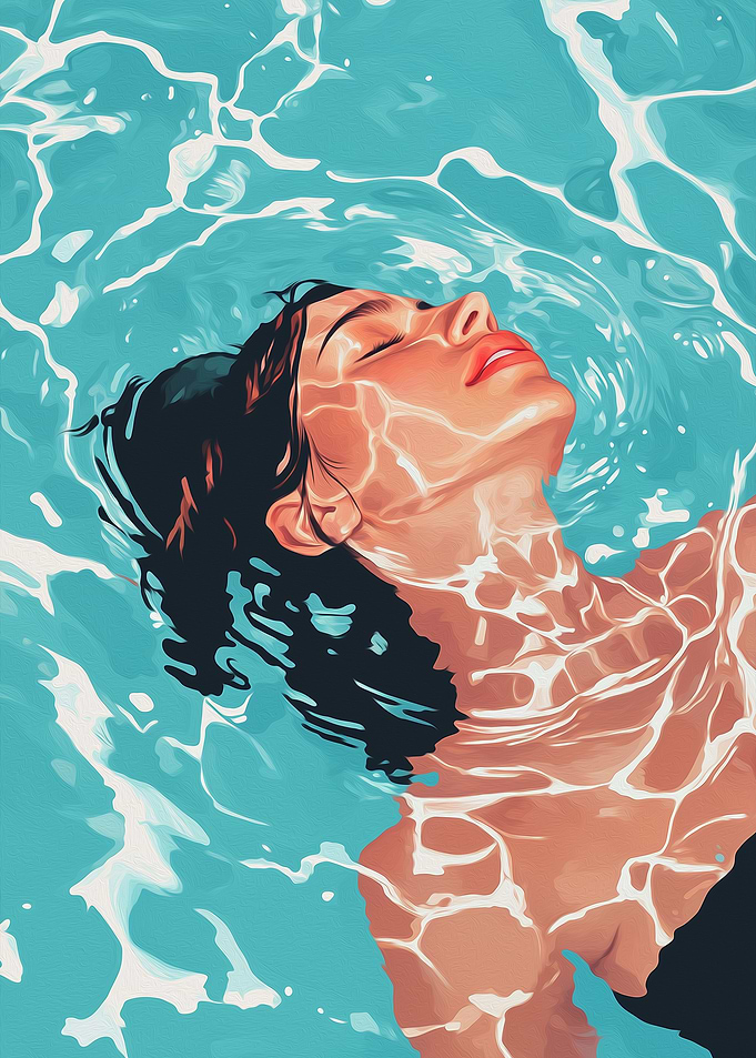 Woman Floating in Water