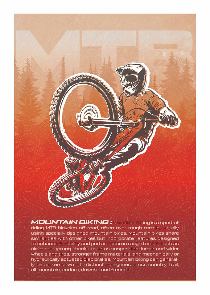 MTB Downhill Mountain Biking Definition Poster