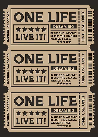 One Life Ticket Print