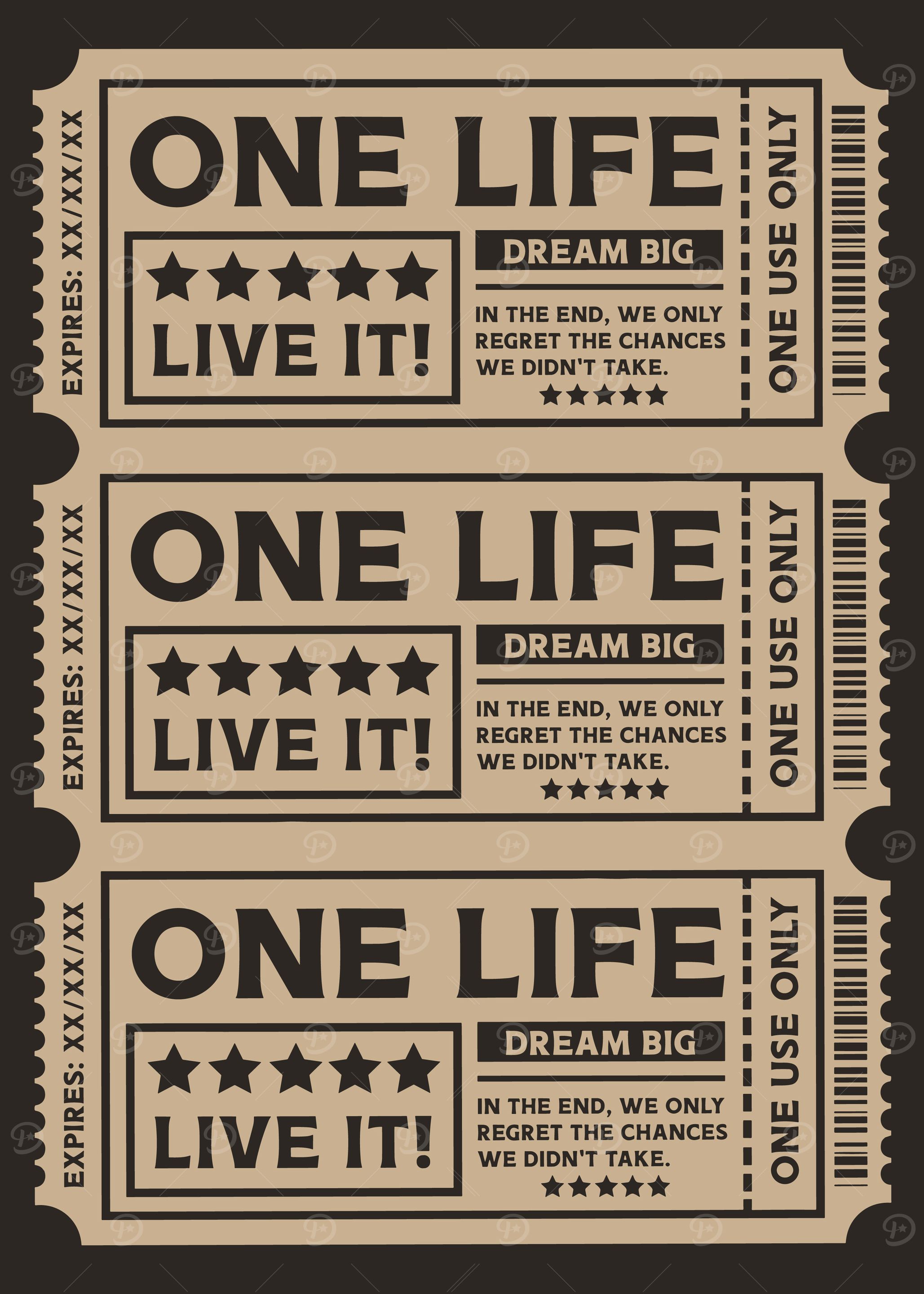 One Life Ticket Print