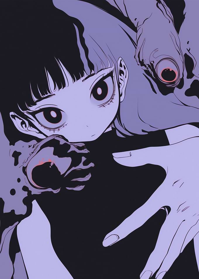 Anime Girl with Monster Hand