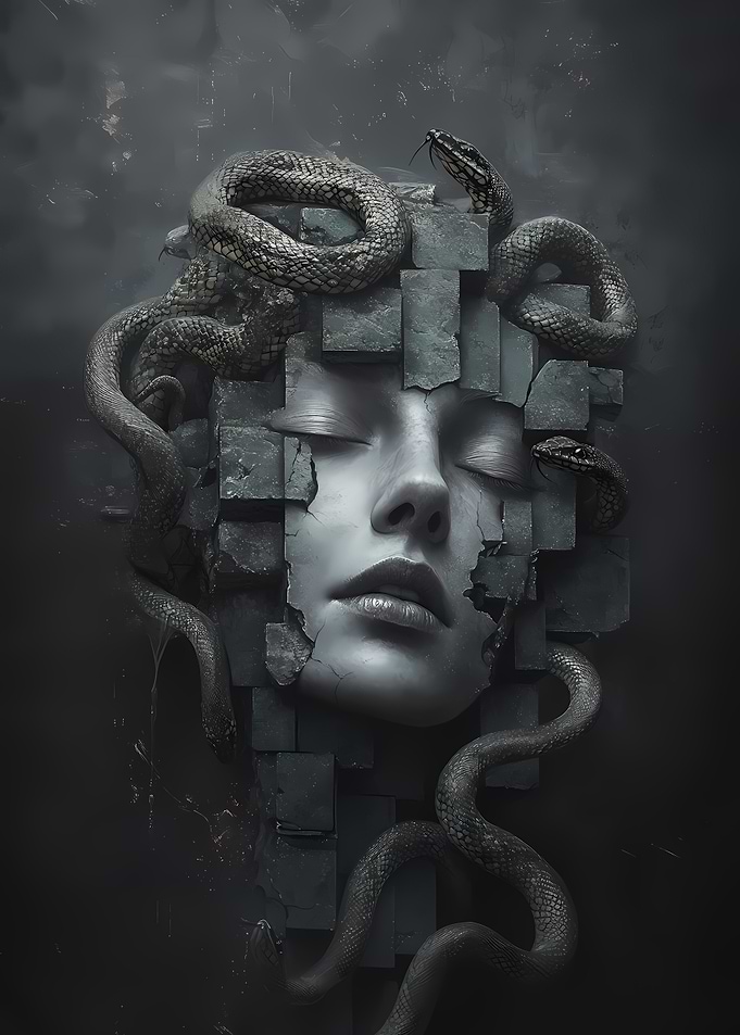 Medusa Stone Face