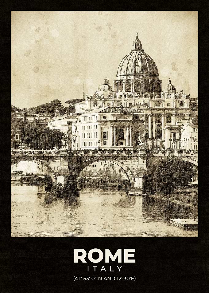 Rome Cityscape Sketch