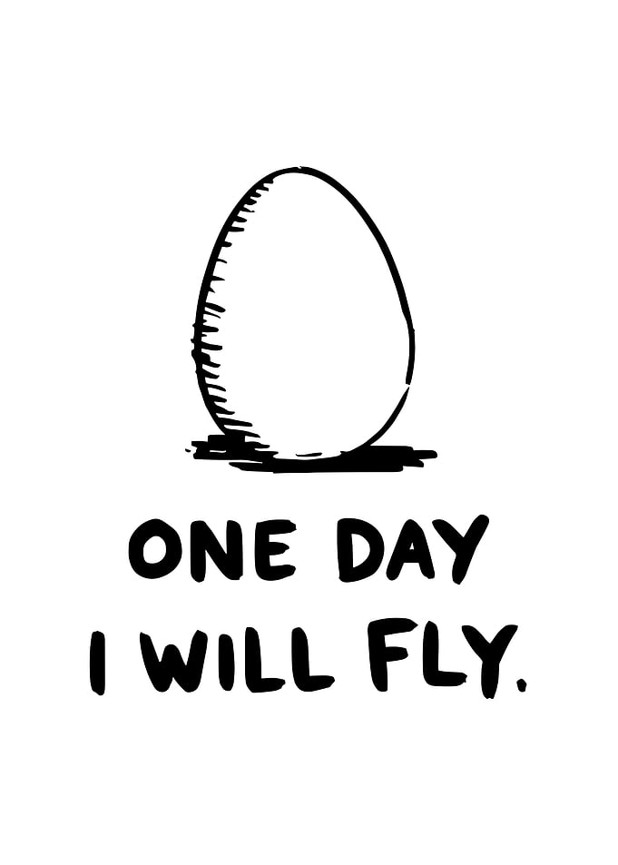 One Day i will fly motivational quote