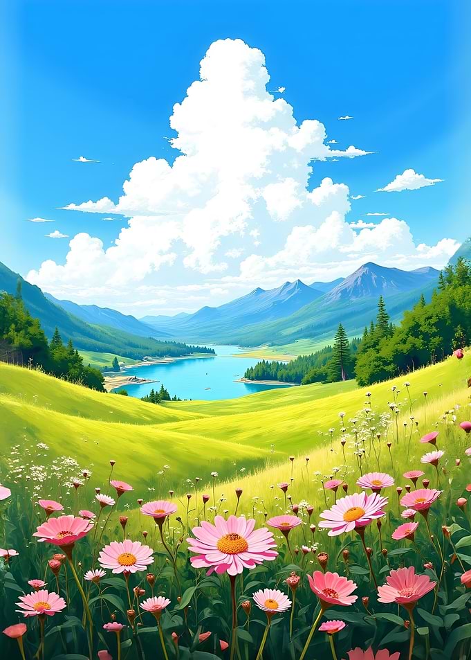 Mountain Lake Landscape