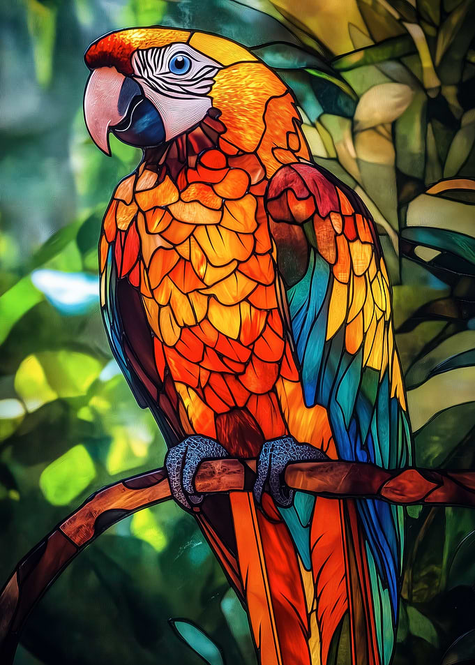 Stained Glass Parrot