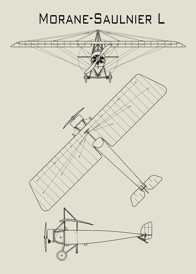 Morane-Saulnier L Airplane Blueprint