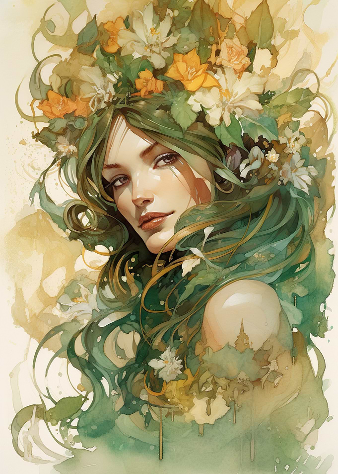 Floral Goddess Painting