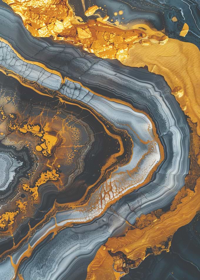 Abstract Gold and Grey Marble