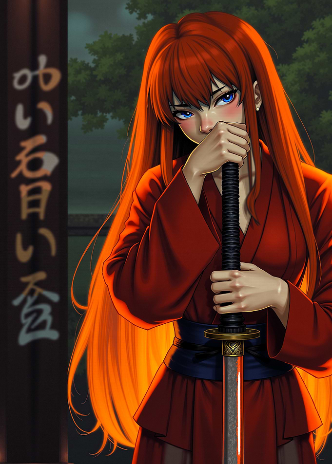 Red-Haired Samurai Woman