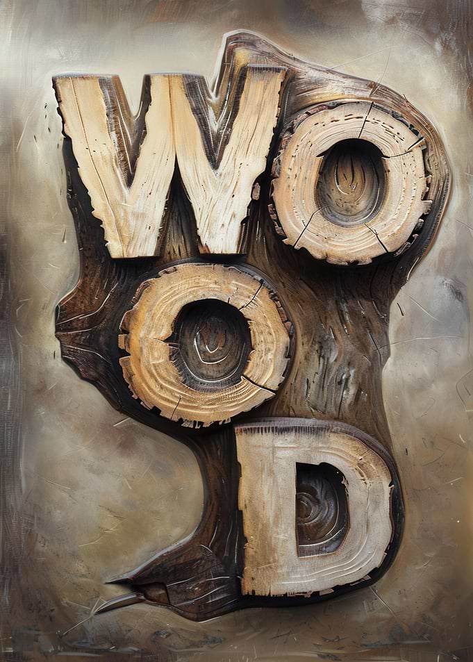 Wooden Text Tree Forest Nature