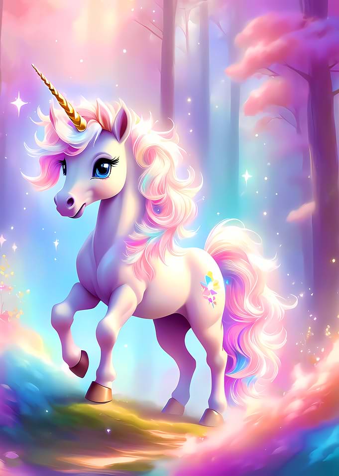 Magical Unicorn in a Dreamy Forest