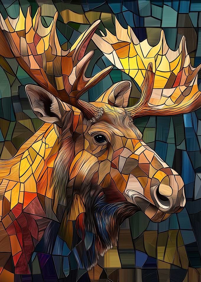 Stained Glass Moose