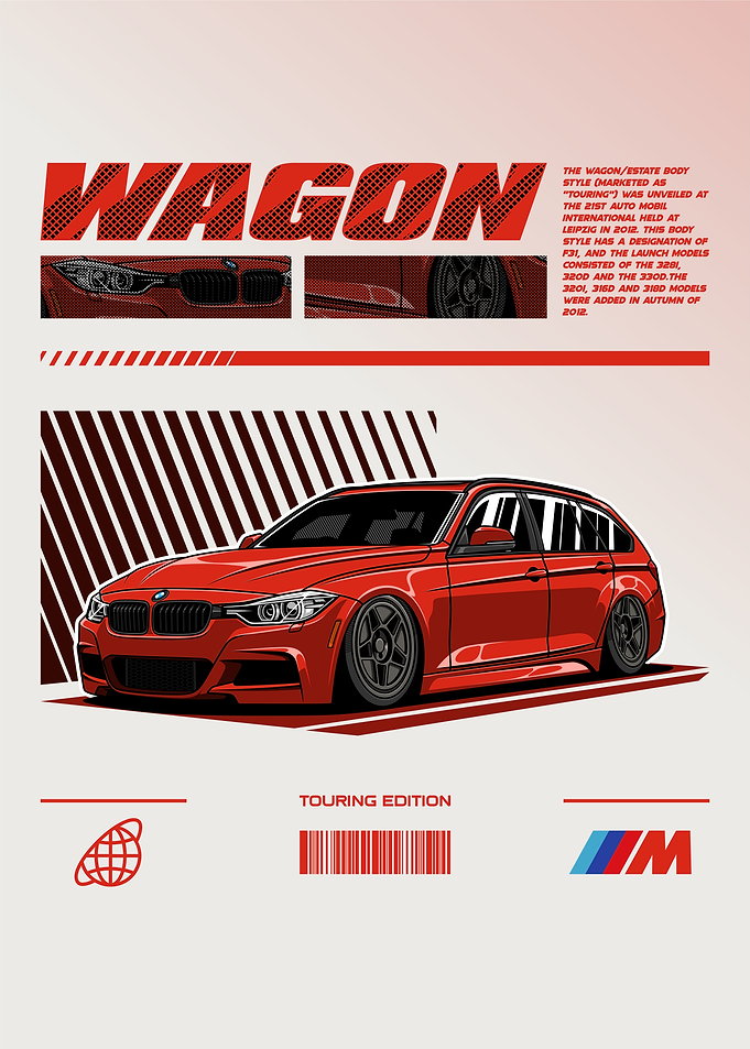 BMW 3 Series Wagon Red 2