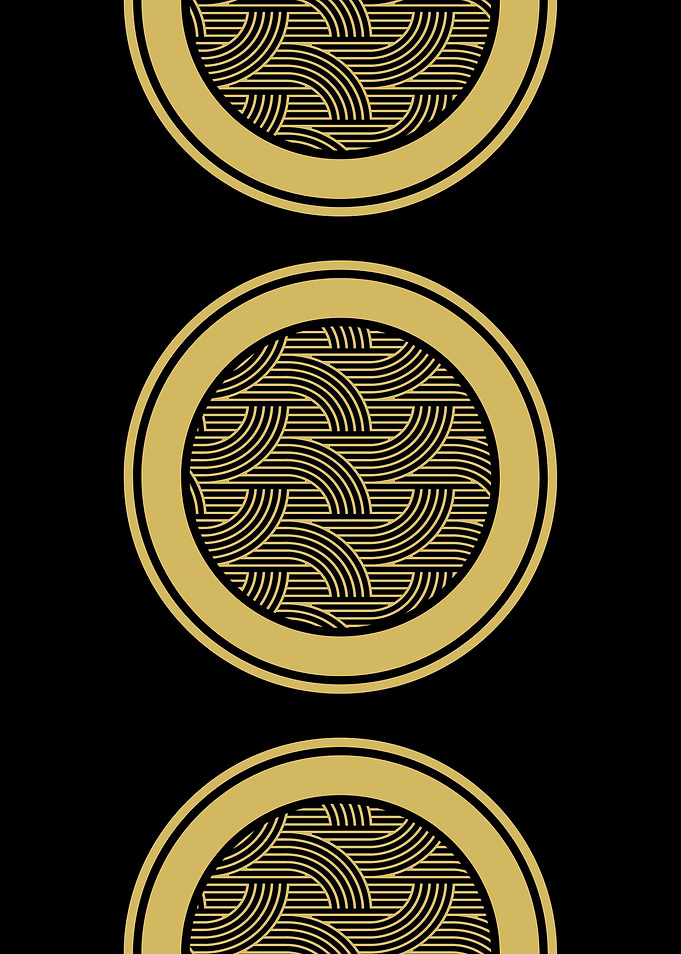 Gold Geometric Circles
