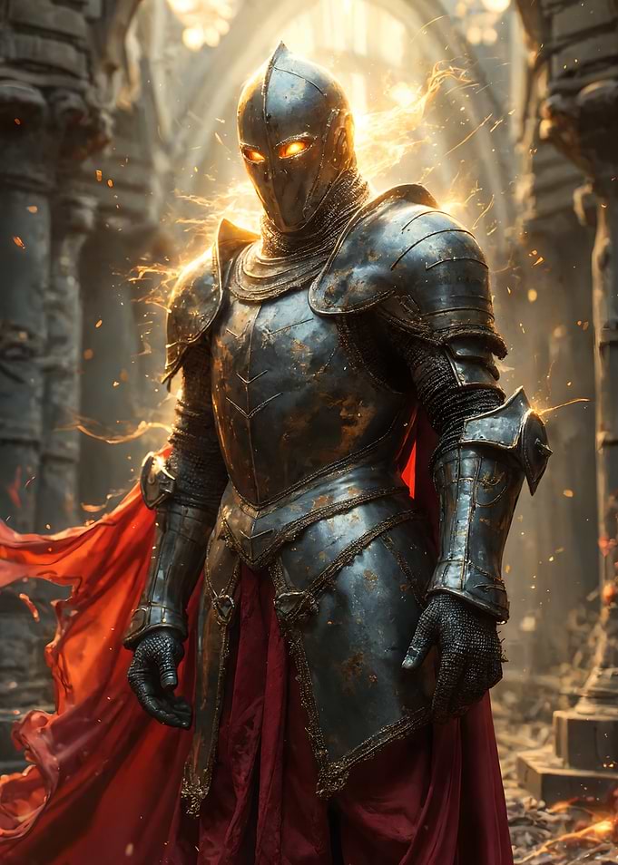 Fiery Knight in Armor