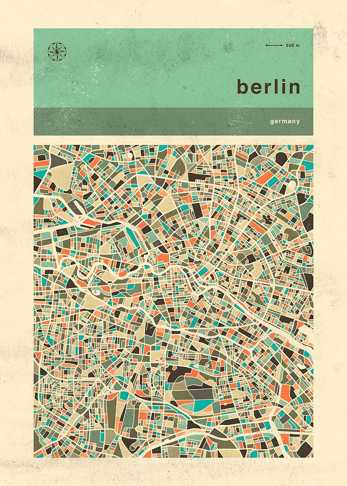 Berlin City Map Art Print