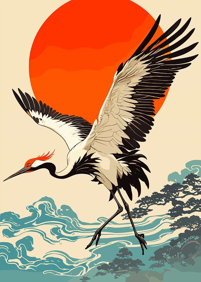 Japanese Crane Illustration