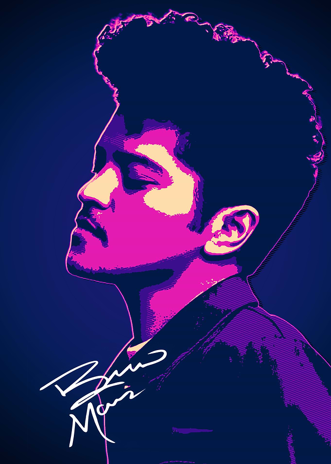 Bruno Mars Pop Art Portrait